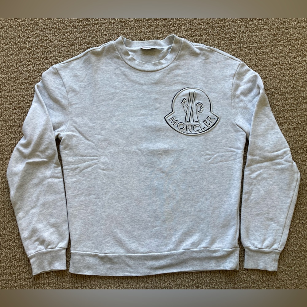 Moncler Gray Logo Crewneck Sweater
